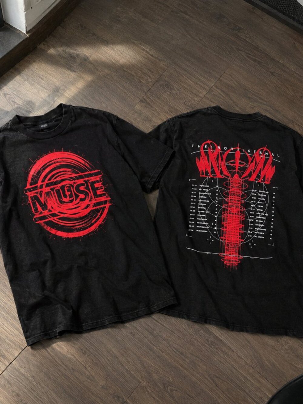Muse Band Tour Graphic Vintage Washed Black Concert T-Shirt